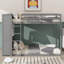 Lit superposé simple avec 4 tiroirs de rangement, tringle, bande lumineuse, tablettes intégrées et panneaux perforés doubles-902967923
