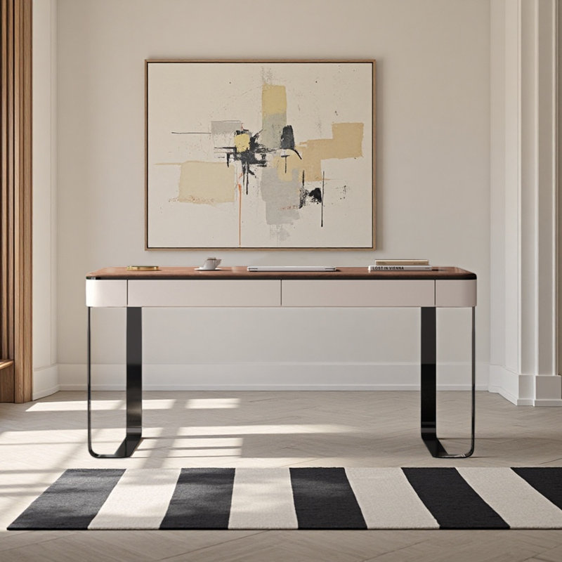 Bureau léger et luxueux de style moderne, H 29,53 po x l 70,87 po x P 25,59 po