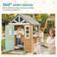 Maisonnette pour enfants avec porte pour animaux, cuisine pour l'intérieur et l'extérieur