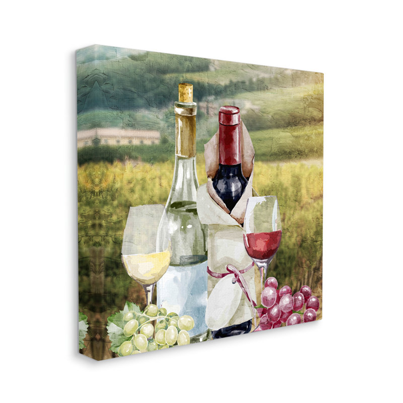 Fleur De Lis Living Wine Tasting Landscape Canvas Wall Art Design By Kim Allen, H 17 po x l 17 po x P 1,5 po