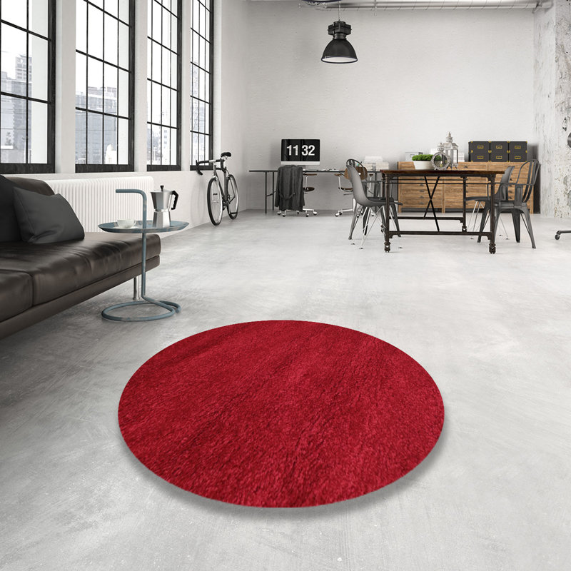 Tapis contemporain marron, Rond 7 pi