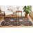 Hand-Knotted Midnight Blue & Brown Wool Area Rug 6' x 9' ft– Bold Southwestern Diamond Geometric Design