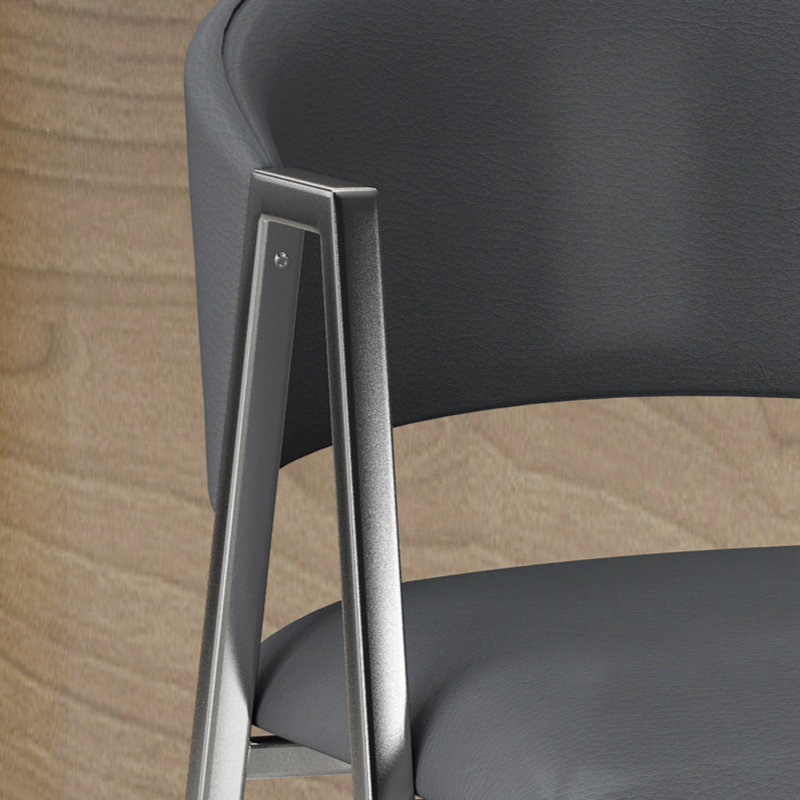 Chaise avec accoudoirs en métal Aeriela, Gris, Argent