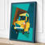 Yellow Bulldozer Mid-Century - Wrapped Canvas-1799058954-1799059059