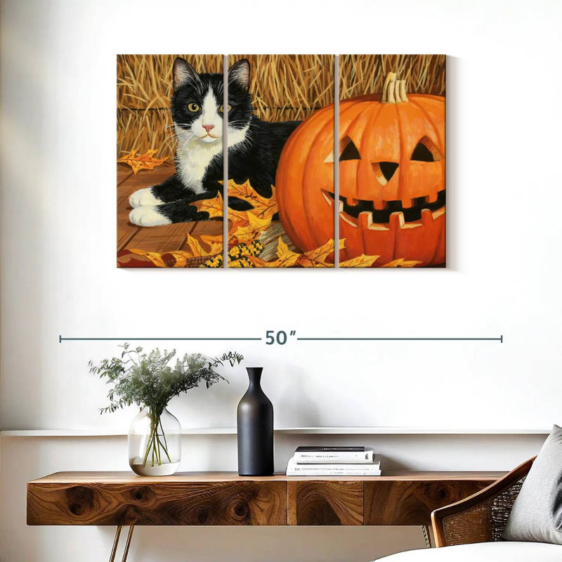 Citrouille d'Halloween et chaton