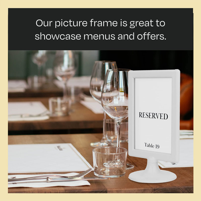 Double Sided Standing Picture Frames - (White, 10 Count) 4X6 Inch Pedestal Photo Frame With Inserts And Base - 2 Sided Frame For Vertical Display