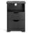 15.7" Black Nightstand, P2 Particleboard, Matte Melamine, Handleless, 2 Drawers, US Outlet-1182581950