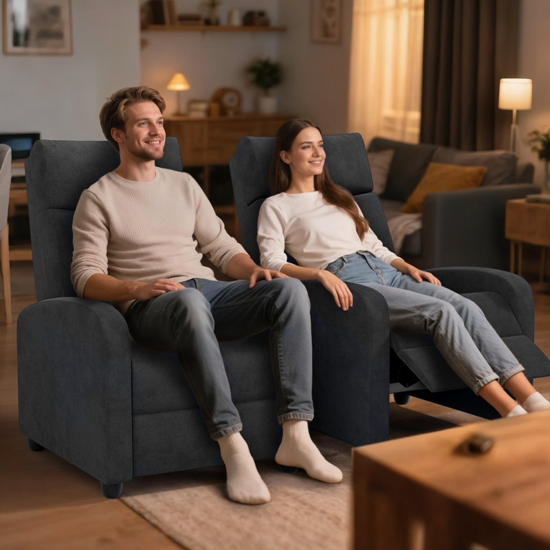 Adjustable Recliner Sofa Chair – Breathable Cotton-Linen Fabric Single Chair For Adults, Perfect For Living Room Relaxation