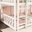 Twin Over Bunk Bed In White - Detachable Rubber Wood Design With Stable Ladders And Guardrails For Bedroom Structure Safe-286059590