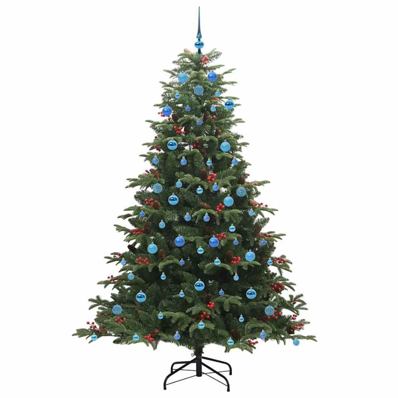 Artificial Christmas Tree with LEDs with Stand , 6.89 ft, Green/Blue