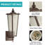 Luminaire mural extérieur brun, lanterne murale extérieure imperméable, applique murale de 17,7 po pour garage, patio, entrée de porte d'entrée