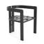 Chaise de patio d'extérieur en aluminium Pula, ensemble de 2, finition noire avec coussin gris-2081810966