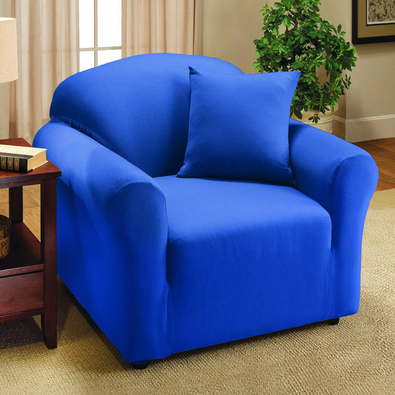 Housse pour fauteuil à coussins en T, bleu