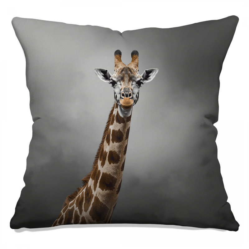 Girafe avec coussins décoratifs à double face, 14 X 14 pouces