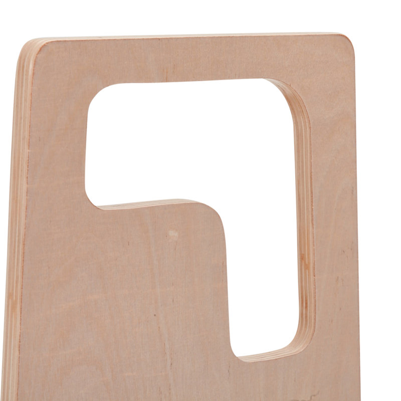 Natural Birch 2-Step Wooden Kids Step Stool with Handles