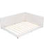 Grand lit tapissier moderne avec ports, beige - bois massif et gracieux lin-1817463939-1817463937