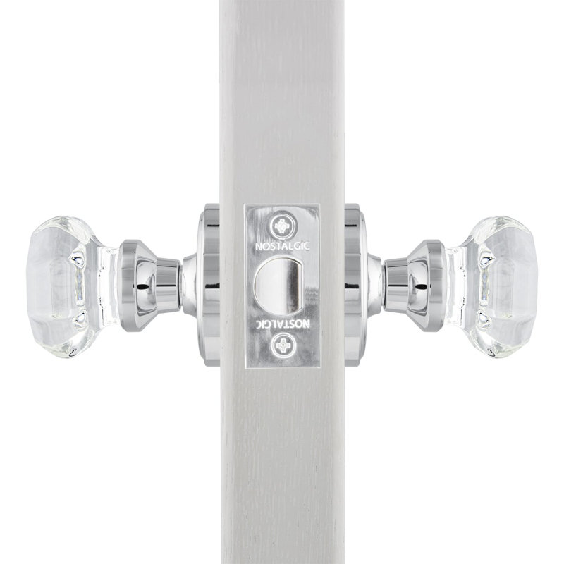 Classic Rosette with Waldorf Door Knob, Bright Chrome, 2.375"