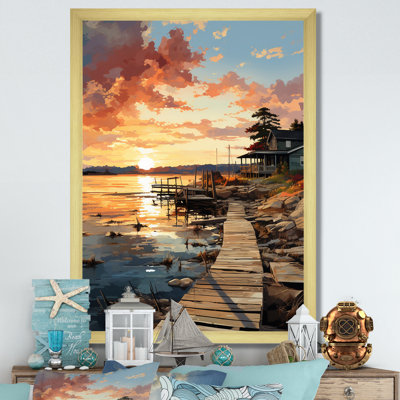 Alvordton Pier and Dock Weathered, reproduction d'art sur toile