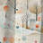 Grey And Blue Poka Dot Retro Landscape Blackout Single Curtain Panel-95458844
