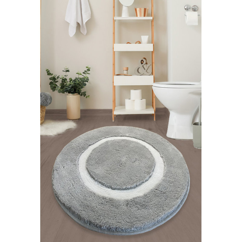 Alon Plastic / Acrylic Non-Slip Bath Mat, Grey/White