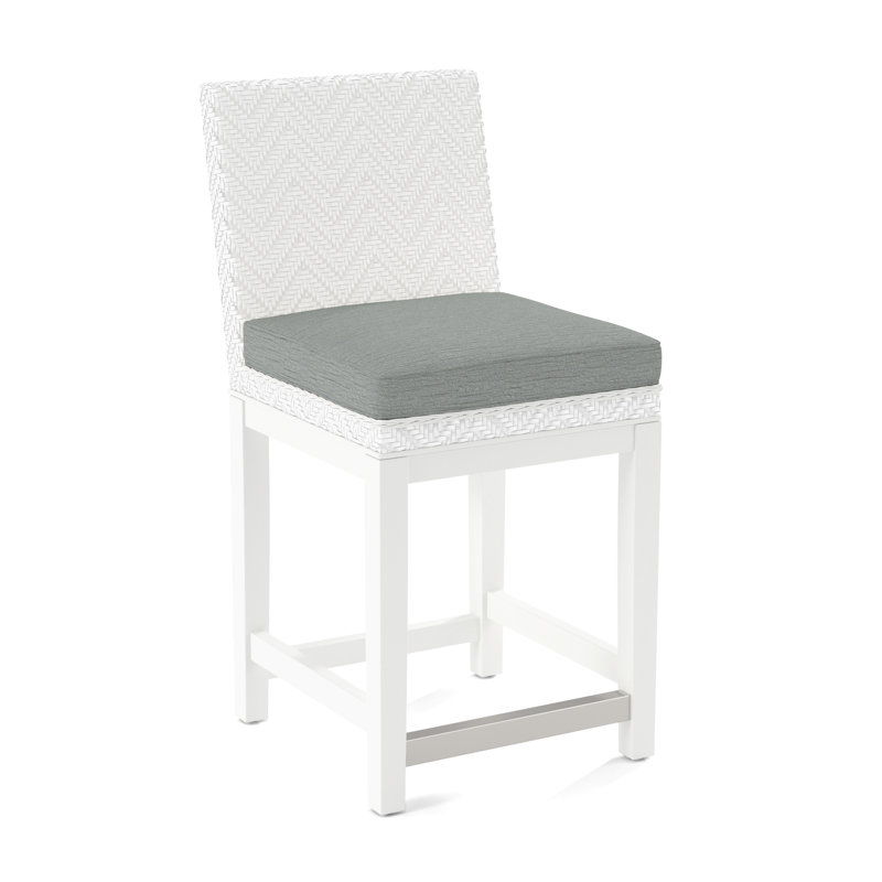 Upholstered Stool, Eggshell Crypton Performance; 0884-93, Frost White Finish
