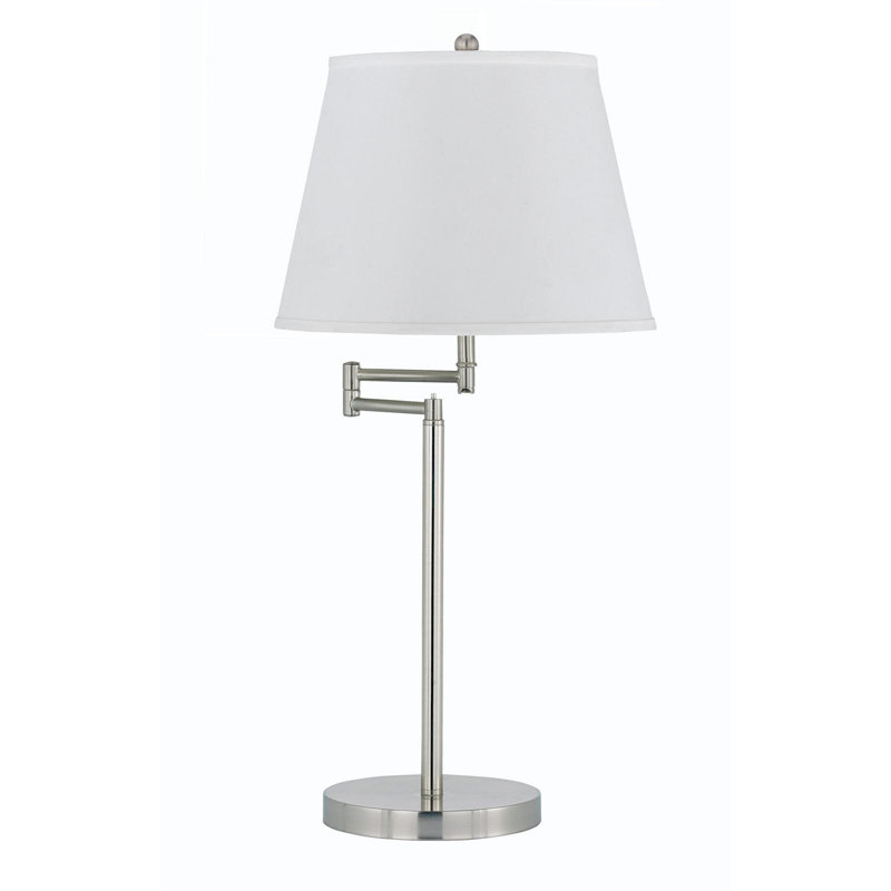 Lampe de bureau 27 po Hillsboro, Nickel, Blanc cassé