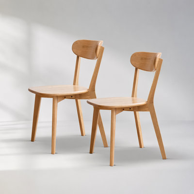 Set of 2 Solid Oak Dining Chairs, FAS Grade, 100% Natural Wood, Comfortable and Durable for Any Living Space