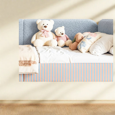 Lits Montessori sécurisés, cadre de sol moderne Queen en polaire Teddy pour enfants