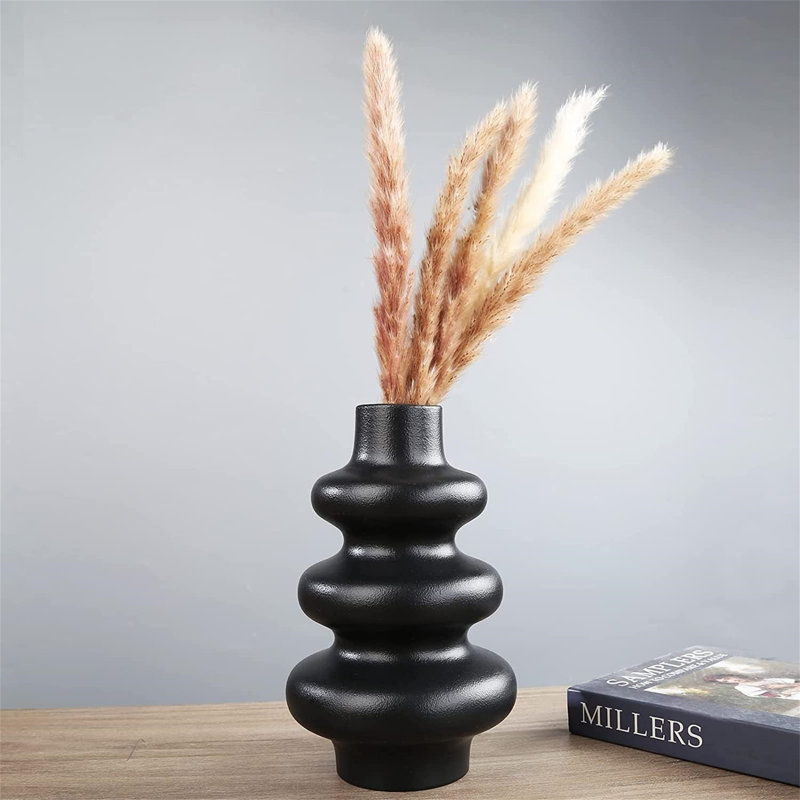 Flagler Ceramic / Porcelain Table Vase, Black