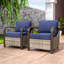 Chaise de patio d'extérieur en osier avec coussins (ensemble de 2)-102316204