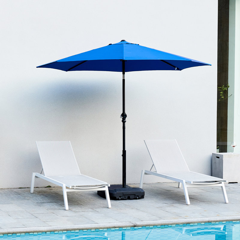 Parasol de marché inclinable 9 pi Senan, Bleu