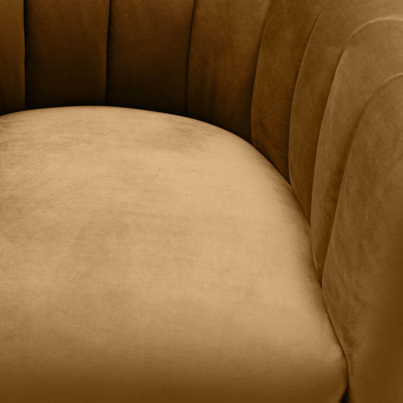 Velvet Barrel Chair, Brown