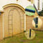 Arche de pergola en métal vert H 7,9 pi x l 4,6 pi Scendor pour diverses plantes grimpantes