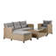 Extérieur, ensembles de meubles de patio, ensemble de conversation 4 pièces Canapé modulaire en osier avec coussin