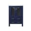 Meuble-lavabo bleu marine 30 po X P 18,25 po D, avec plateau en céramique blanche-117970990-117970994