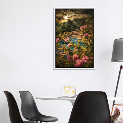 Portofino With Flowers by Enzo Romano - Print on Canvas