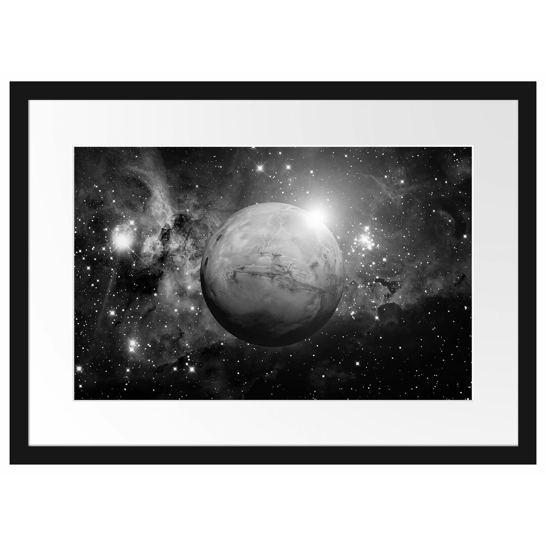 Gerahmtes Poster Planet Mars im Universum