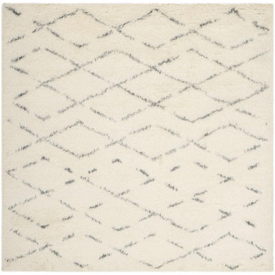 Tapis beige en laine / coton touffeté à la main Aderhold