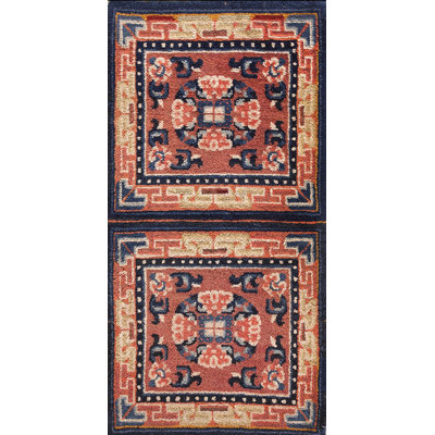 Antique Chinese - Ningxia Coral 1920s Rug