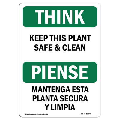 Panneau «Keep This Plant Safe and Clean»