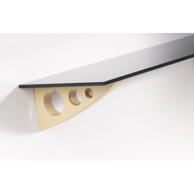 Chuy 2 Piece Bracket Shelf, 3.34" H x 24" W x 7" D, Black, Tan