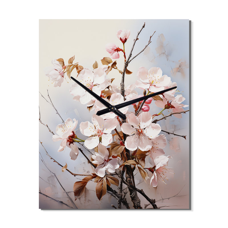 Horloge murale florale, H 28 po x l 12 po x P 1 po