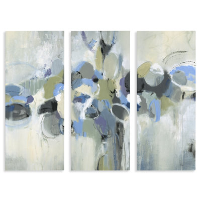 Subdued Dappled Abstract 3pc Canvas Set, design by Lisa Ridgers