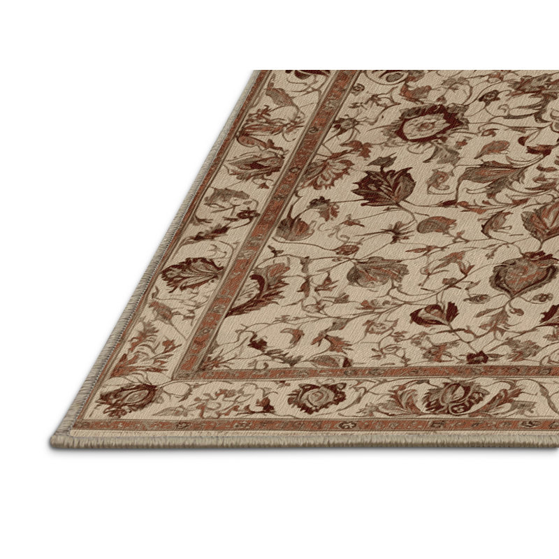 Machine Washable Persian Brown Area Rug, Rectangle 5' x 8'