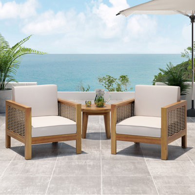Chaise de patio avec coussins Laila