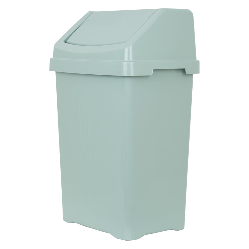 Wham Essentials 50L Swing Top Rubbish Bin Silver Sage, Green