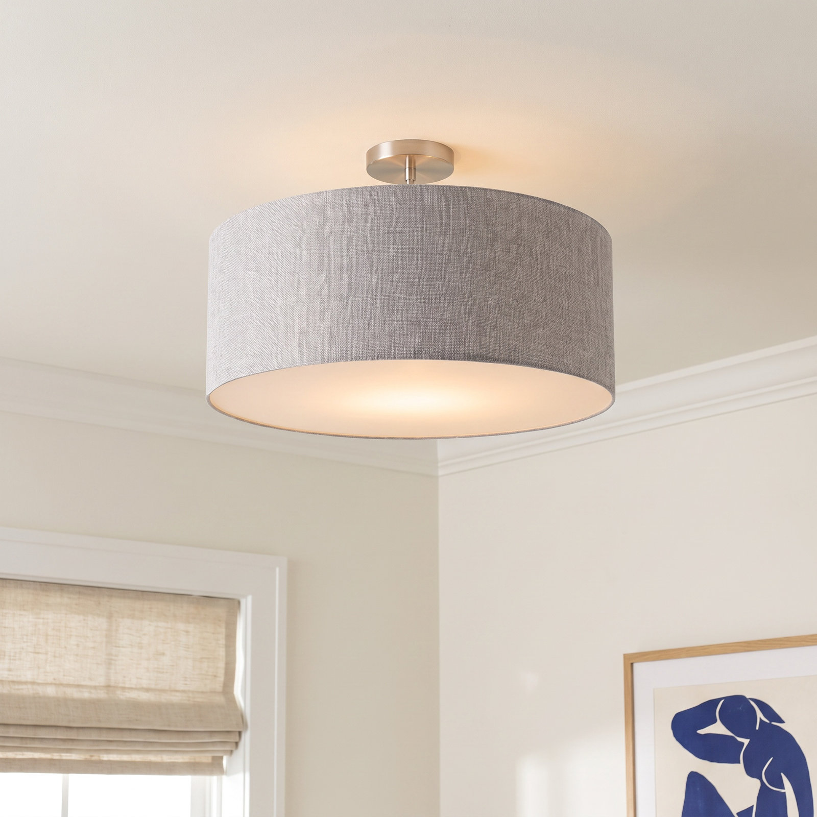 Semi Flush Mount Kit Stretch 22" Semi Flush Mount, Cashmere Gray