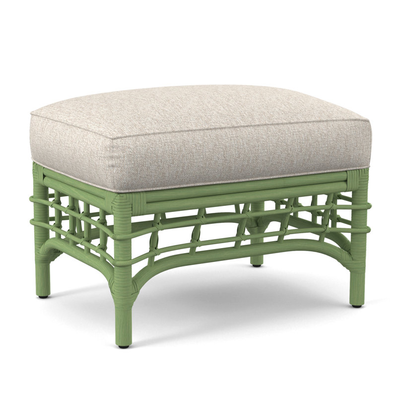 Bridgehampton Ottoman, Snow Crypton Performance; 0884-91, Celery