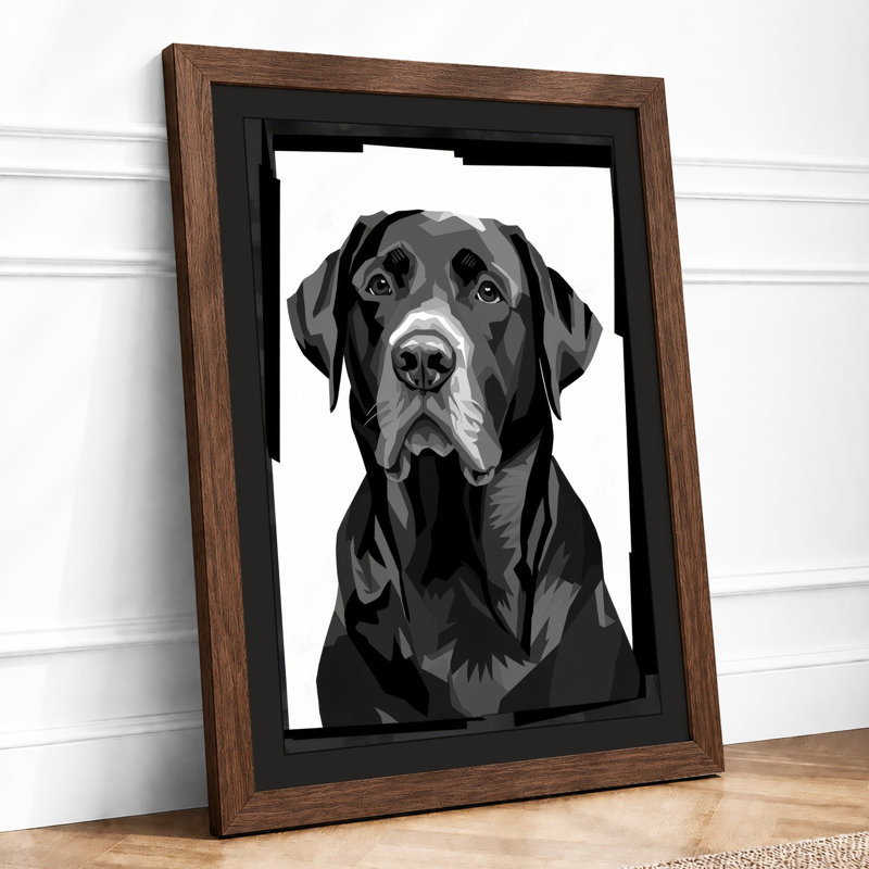 Labrador Portrait Minimalist - Print, Walnut, A1 - 84.1 x 59.4 cm