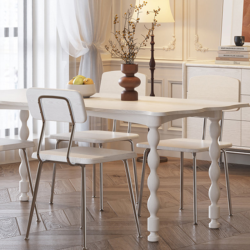 Table de salle à manger Exquis, H 29,52 po x L 70,86 po x l 31,49 po, Blanc